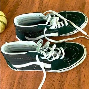 Classic hightop vans - green gently worn-